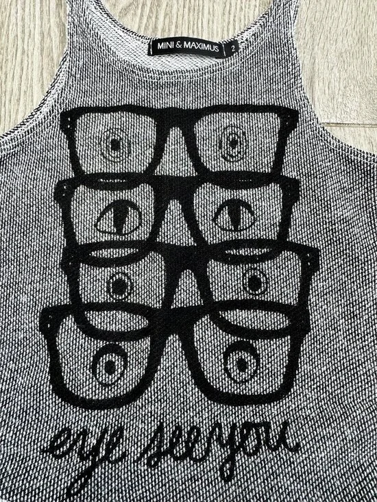 Like New Mini & Maximus Eye See You Knit Tank Dress - Size 2-3 - Picture 3 of 4